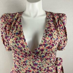 Floral Wrap Midi Dress